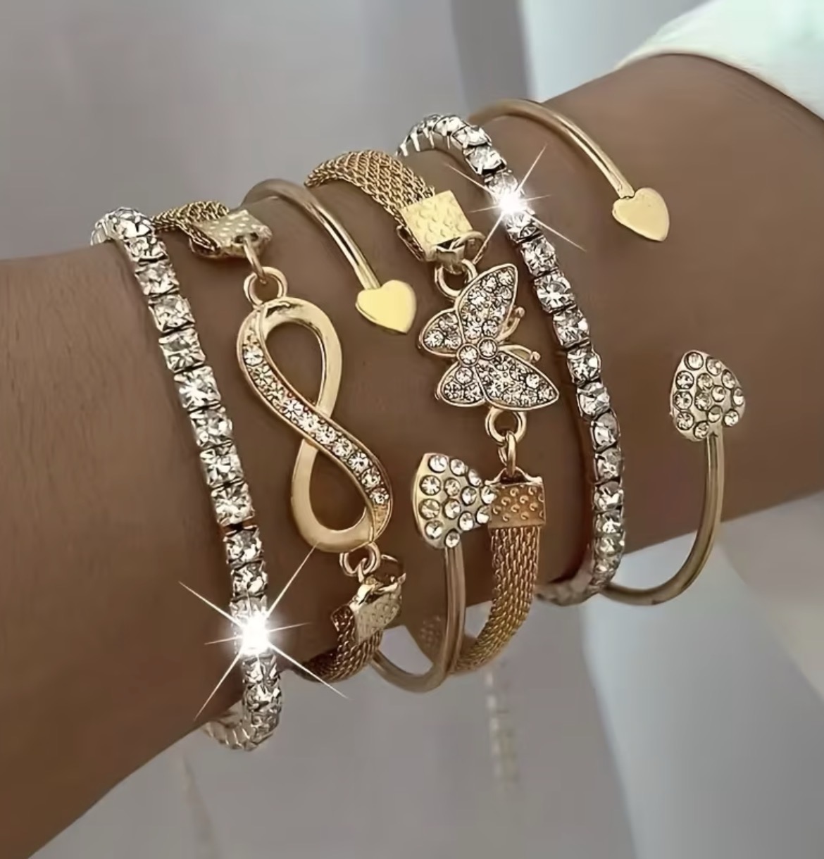 Rhinestone bracelet set