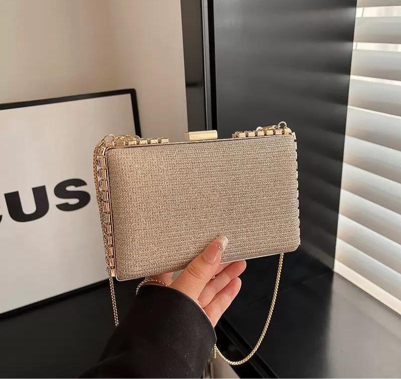 Glitter rhinestone box clutch