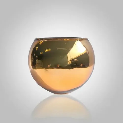 Gold glass tealight candle holder